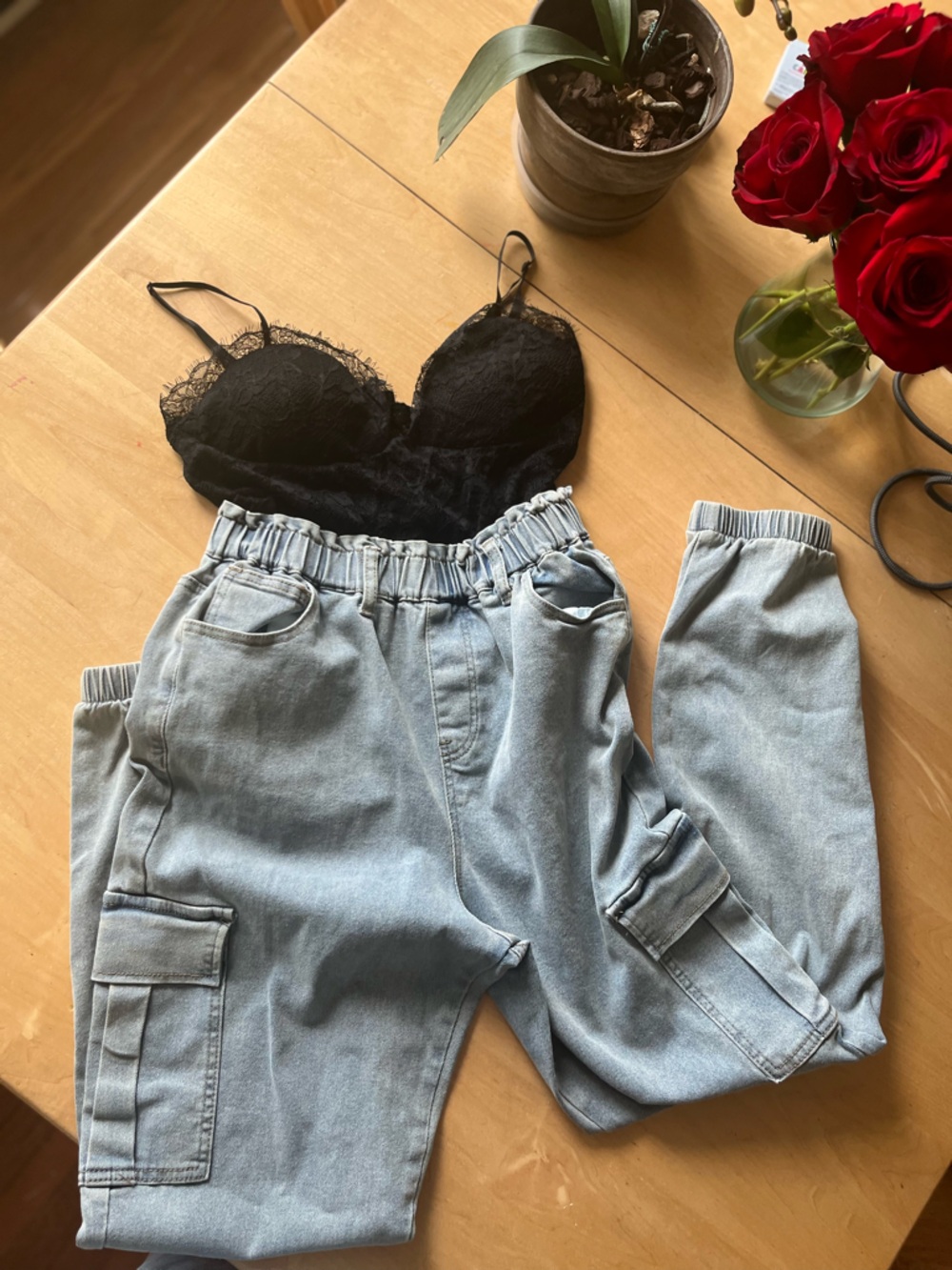 Justify Light Blue Cargo Jean Jumper